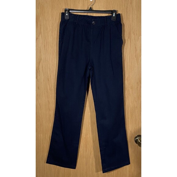 The Children's Place Boys Size 12 Husky Navy Flat Front Straight Leg Chino Pants - Picture 1 of 6